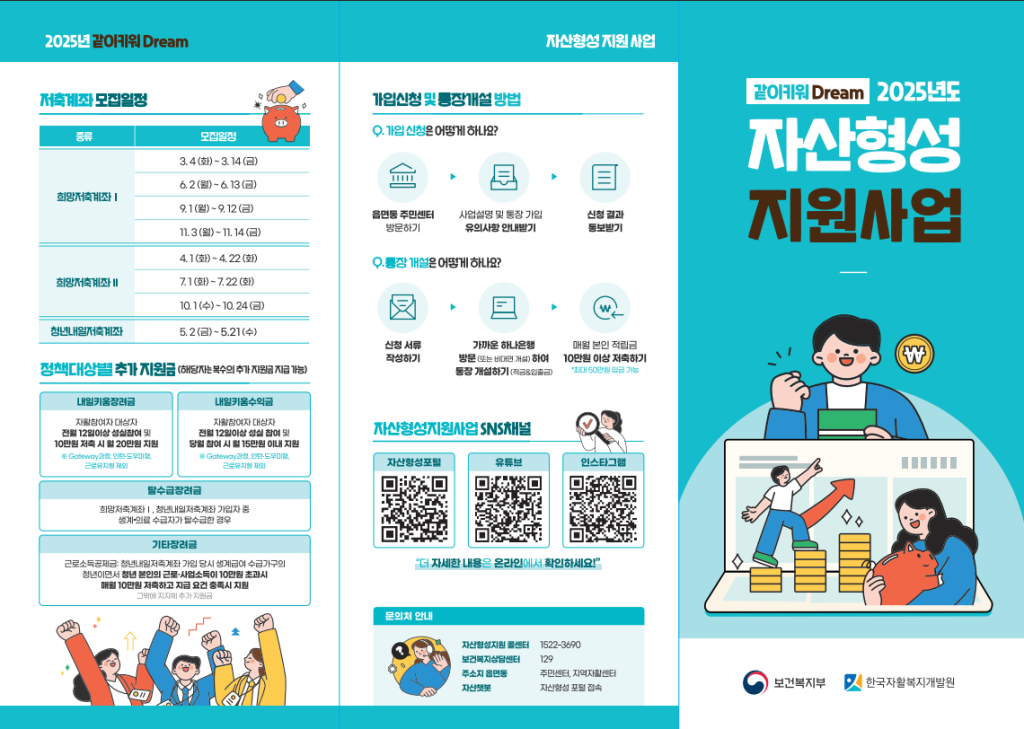 2025년 자산형성 지원사업 : 모집일정 일정 및 통장개설방법