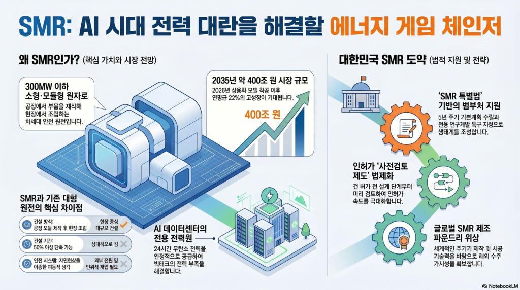 SMR(소형 모듈 원자로) 테마주: 인공지능(AI) 전력 대란의 최후 보루 1 SMR : AI 시대 전력 대란을 해결할 에너지 게임 체인저